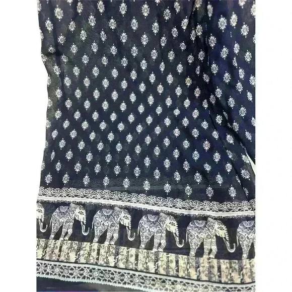 Live for Truth Women's Blue & White Elephant Print Palazzo Pants Size S boho - Picture 7 of 13